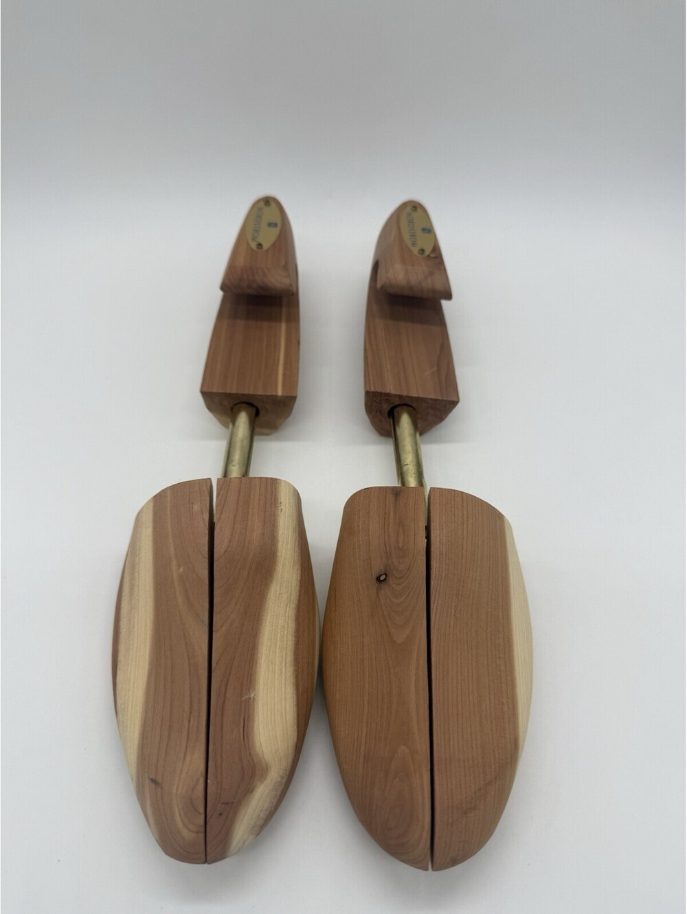 Nordstrom Cedar Wood Shoe Trees Adjustable Split Toe Brass Hardware Pair